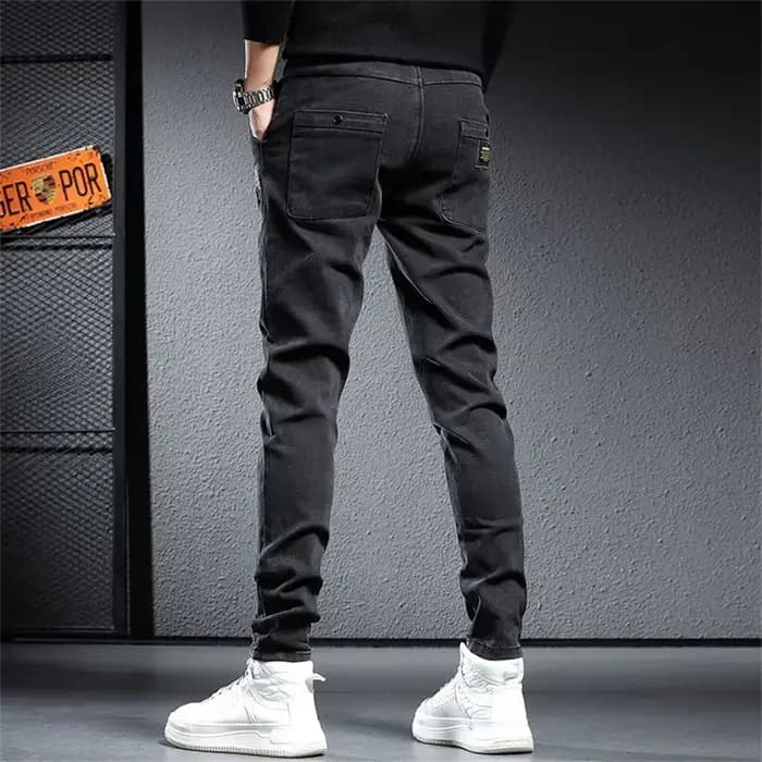 Jean Cargo Noir et Gris pour Homme, Pantalon de Jogging en Denim, Streetwear, Baggy, Harem, FjCargo, Printemps Été