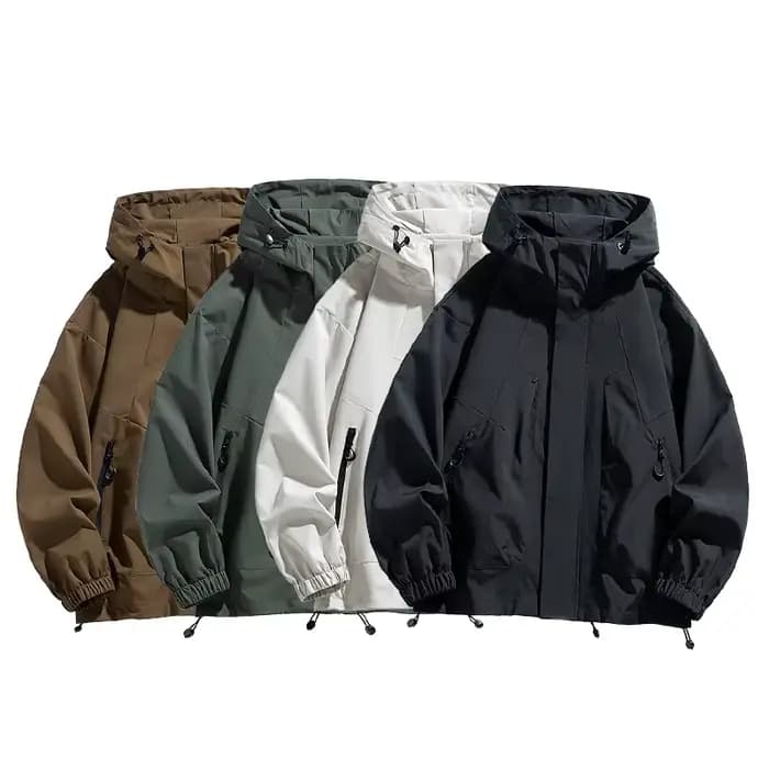 Hommes veste à capuche coupe-vent Trench manteaux surdimensionné 6XL 7XL 8XL grande taille imperméable noir Bomber Camping ample mince Softshell