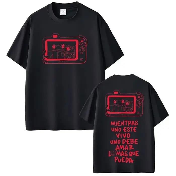 T-shirt imprimé Rapper Bad Bunny Tour 2026 pour hommes et femmes, T-shirts Hip Hop surdimensionnés,