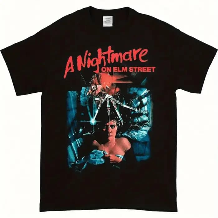 T-shirt graphique Nightmare on Elm Freddy Krueger pour adultes, chemise de film de terreur 100% avec
