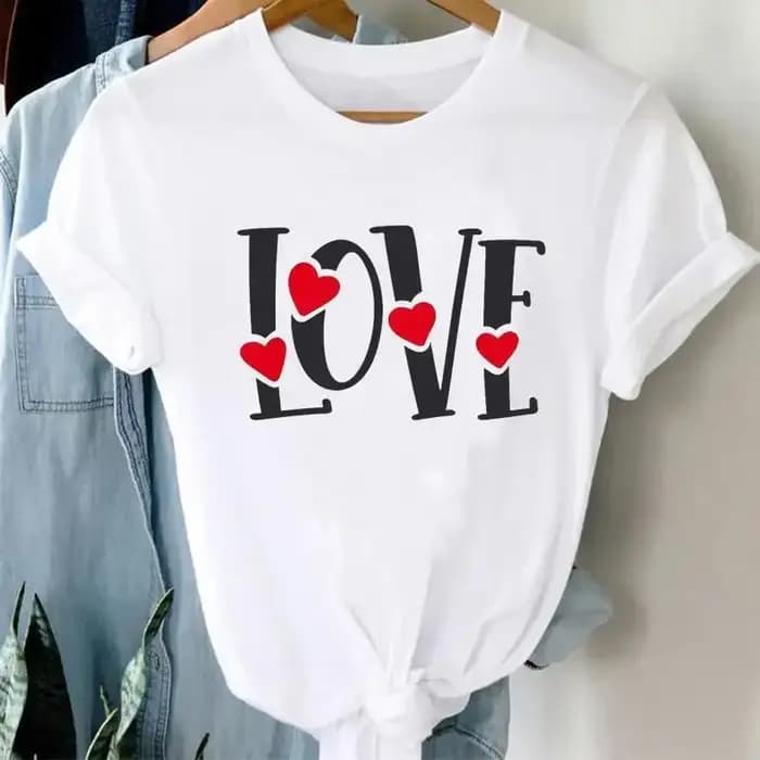 Lettres Ins vêtements femmes imprimé manches européennes t-shirts hauts surdimensionné t-shirt