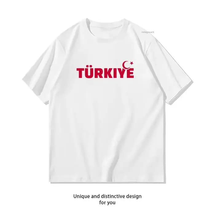 T-shirt classique Turquie pour femme et homme, décontracté, en coton, avec motif graphique, streetwe