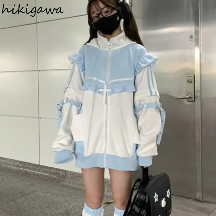 Vestes à capuche japonaises Y2k