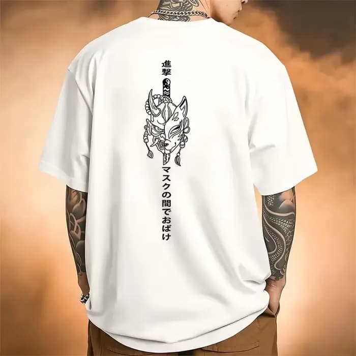 Vêtements pour hommes, t-shirts imprimés de style japonais