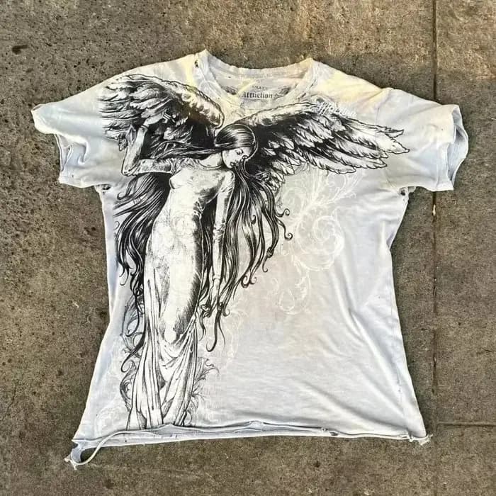 Rouge Southpole Graffiti T-Shirt Hommes Urban Streetwear Art Bold Vintage Style En Détresse Hauts Hip-Hop Américain Femmes Tenue Décontracté