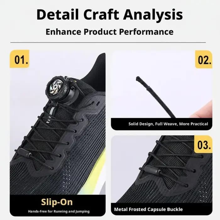 1 paire de lacets de chaussures de sport, boucle pivotante sans lacets pour hommes et femmes, chaussures décontractées, accessoires pour lacets, lacets de chaussures de sport