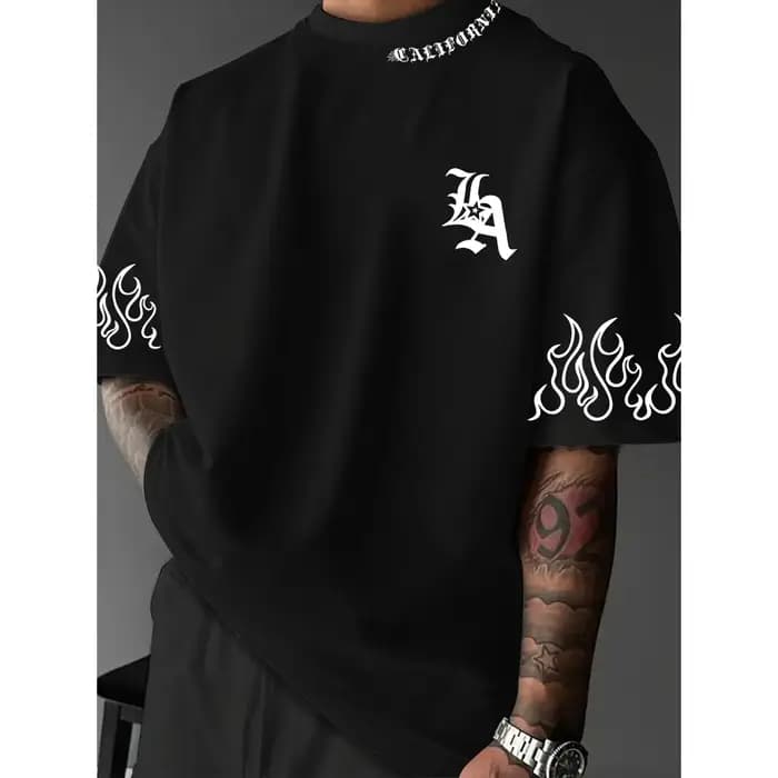 T-shirt graphique flamboyant California "LA" Streetwear