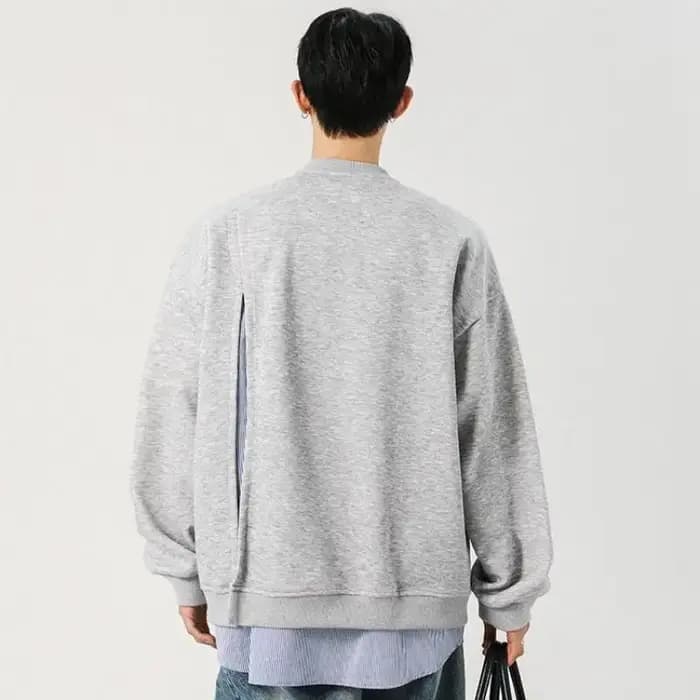 Sweat-shirt surdimensionné à effet superposé pour homme