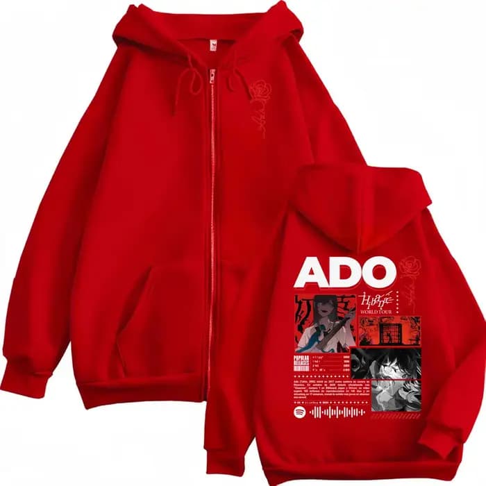 Chanteur Ado Hibana World Tour 2025 sweat à capuche avec fermeture éclair Harajuku Style japonais sweats à fermeture éclair hommes femmes pulls surdimensionnés décontractés