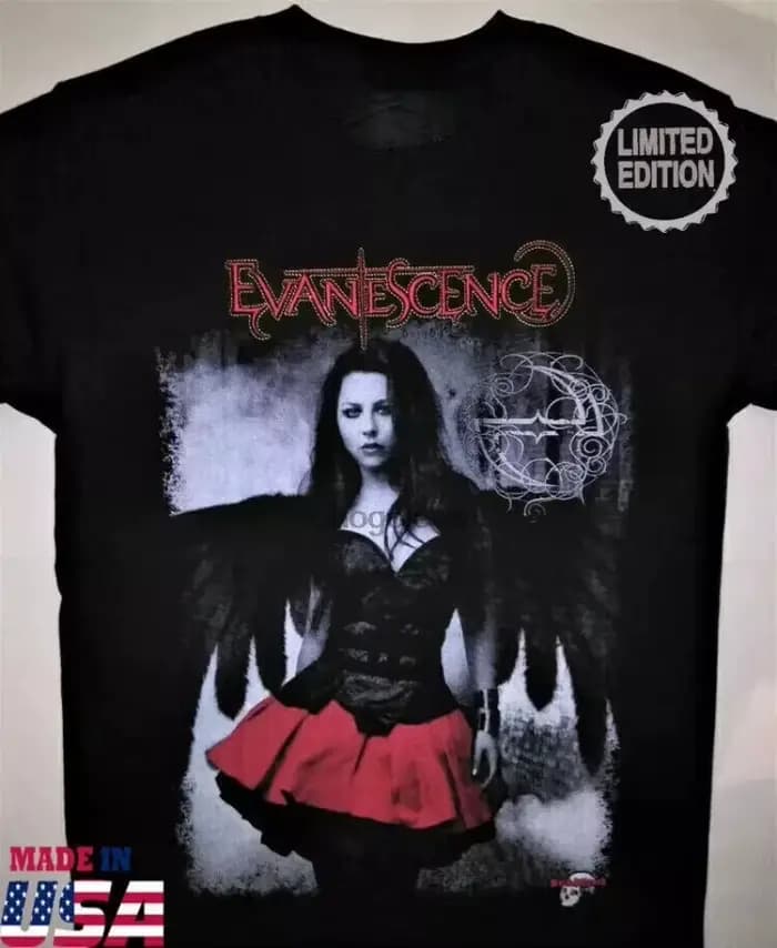 Vtg Evanescence Band Heavy Cotton T-shirt noir unisexe toutes tailles du S au 4XL Nouveautés printem
