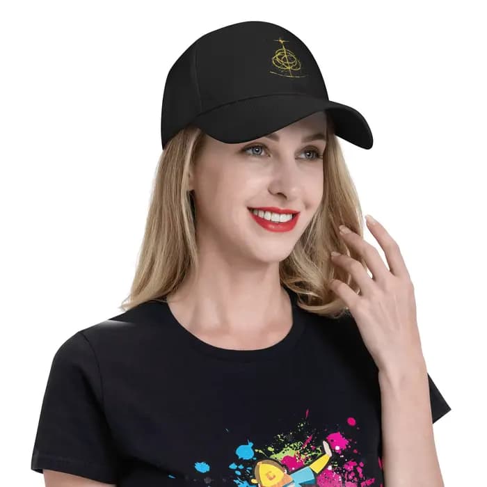 Casquette de baseball Elden Rune avec symbole du jeu pour les gamers
