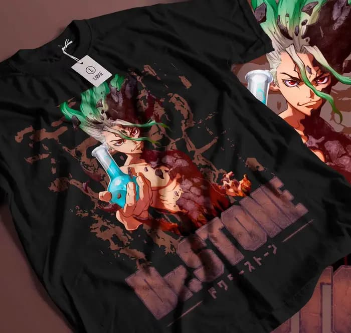 Dr. Stone T-Shirt Senku Ishigami Ryusui Asagiri Seiyuu chemise Vintage cadeau 149