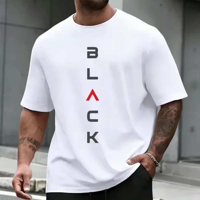 Ensemble T-shirt et short imprimé lettres noires pour homme – Tenue décontractée sportive d'été à ma