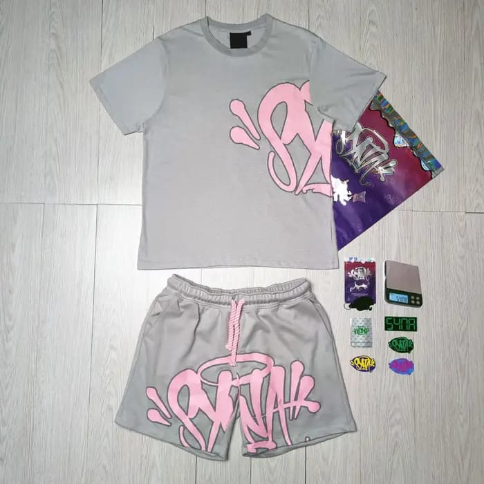 Synaworld Vêtements en coton décontractés d'été T-shirt et short Central Cee Y2K Tenue pour femmes et hommes Streetwear Hauts et shorts