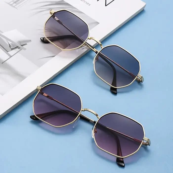 Lunettes de soleil carrées à monture métallique rétro pour hommes