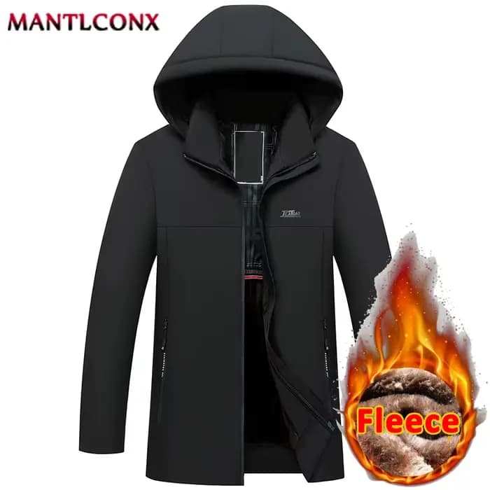 Veste d'hiver à capuche intérieure en polaire pour homme