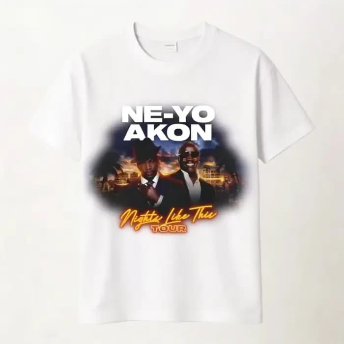 T-shirt Ne Yo Akon 2026 New Night Like This Tour