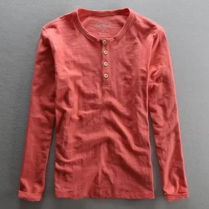 T-shirt à manches longues en pur coton pour hommes
