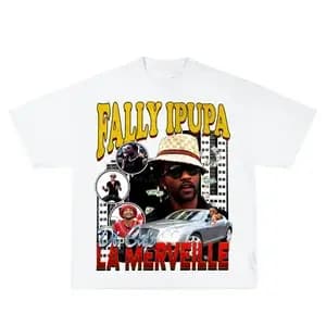Nouveau T-shirt Vintage Rap Fally Ipupa 2026 avec Imprimé Graphique Tokooos en Coton pour Hommes et Femmes, Décontracté, Manches Courtes, Coupe Oversize, Style Streetwear