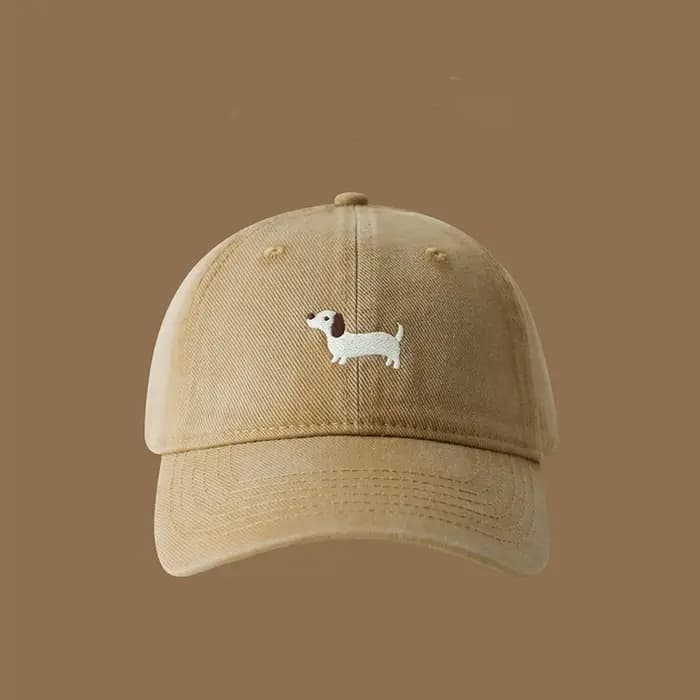 Casquette de Baseball en coton délavé teckel brodé pour femmes et hommes