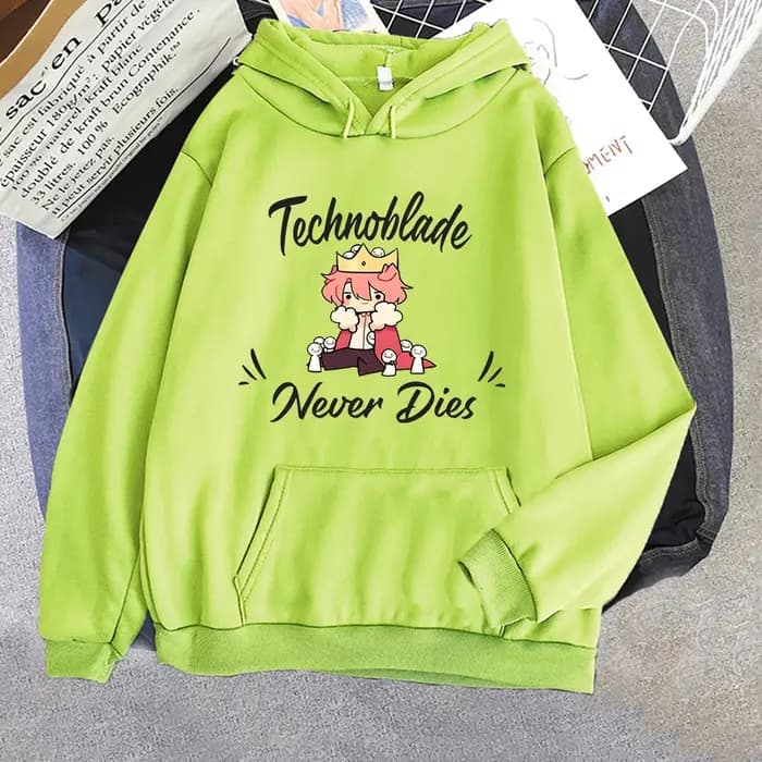 REPLSMP-Sweat à capuche Technoblade Never Dies pour hommes et femmes, sweat-shirt imprimé dessin ani