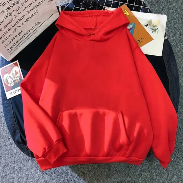 Sweat à capuche tendance minimaliste uni