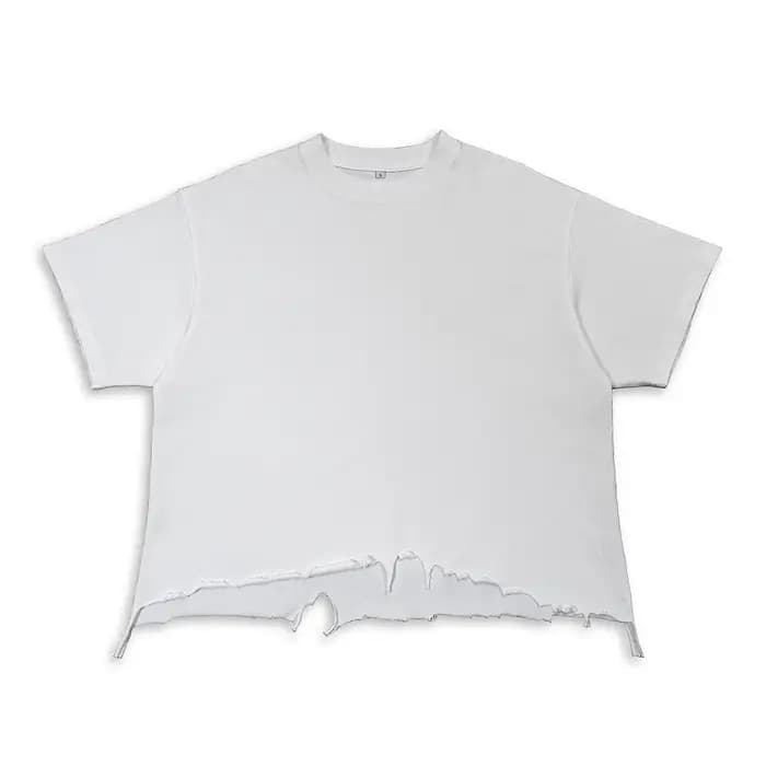 T-shirt Boxy Homme en Coton Premium Épais, Effet Délavé Vintage, Texture Vieillie, Style Rétro Streetwear, Coupe Ample, Basique Décontracté Tendance