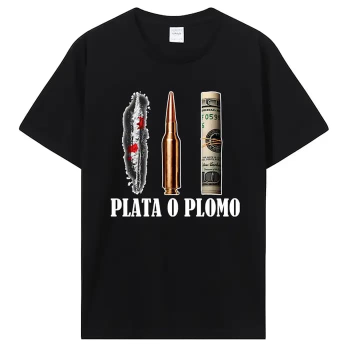 T-shirt pour homme, couleur argent ou plomb, EL Patron