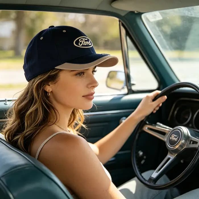 Casquette de baseball réglable avec logo de voiture pour Ford Fiesta Mustang Fusion Focus