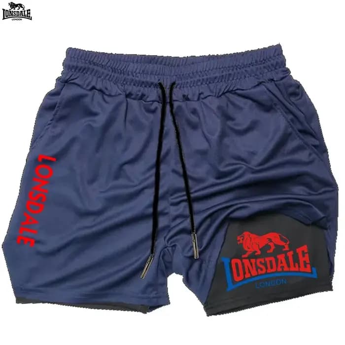 LONSDALE Short de sport double couche deux-en-un pour homme