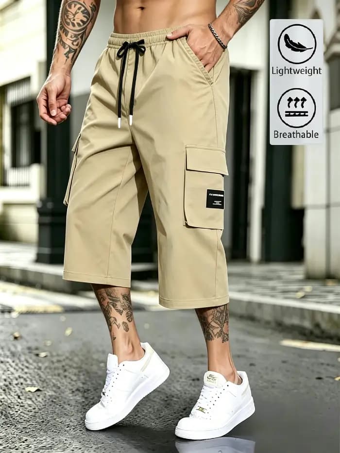 Pantalon cargo capri streetwear pour homme