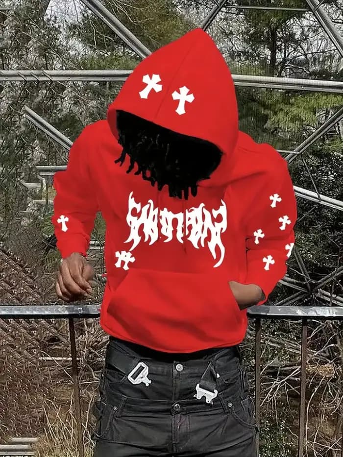 Le nouveau sweat à capuche pour hommes pour l'automne de 2025 présente une simplicité hip-hop de mode décontractée et une impression croisée en 3D