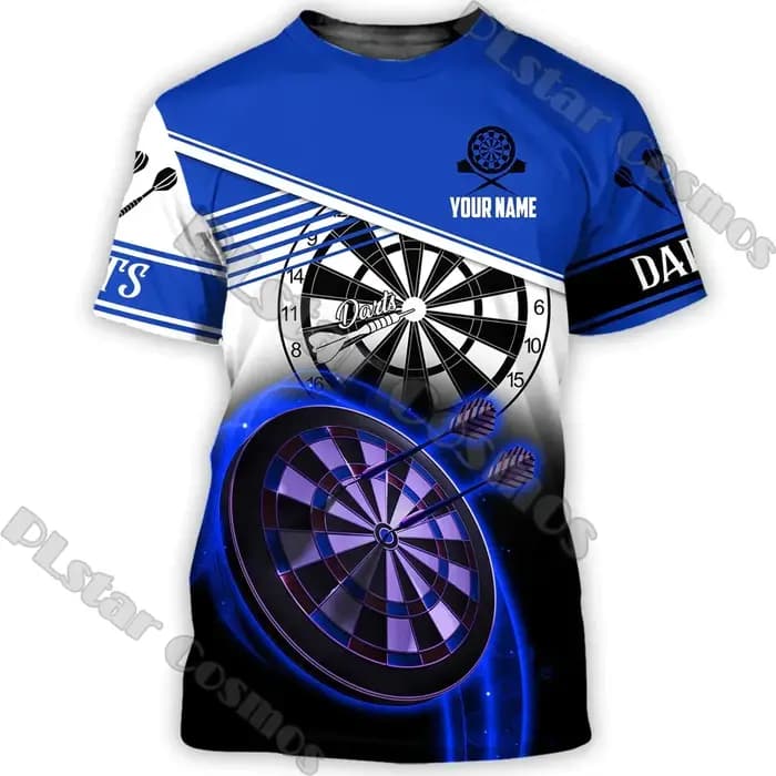 Nom personnalisé joueur de fléchettes 3D imprimé hommes T-Shirt été rue tendance sauvage unisexe T-S