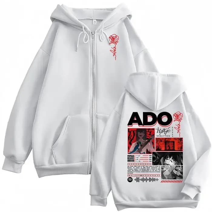 Chanteur Ado Hibana World Tour 2025 sweat à capuche avec fermeture éclair Harajuku Style japonais sweats à fermeture éclair hommes femmes pulls surdimensionnés décontractés