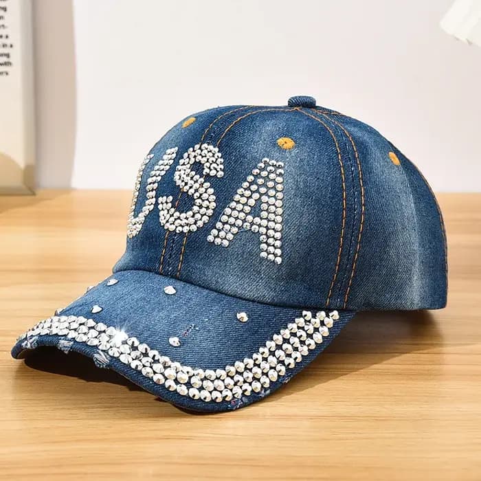 Casquette de baseball incrustée de diamants