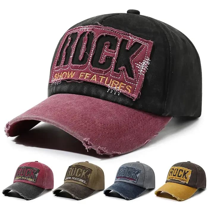 Casquette de baseball en coton brodée de haute qualité avec inscription ROCK pour hommes et femmes