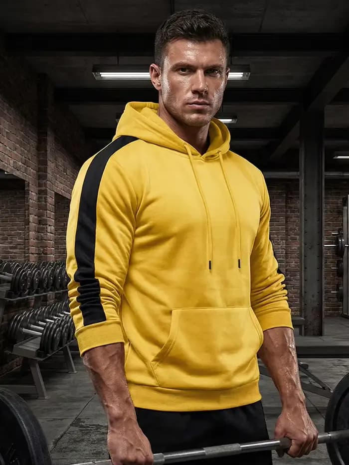 Sweat à capuche athlétique Colorblock Patchwork pour hommes