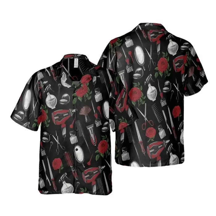 Chemises Cool Barber 3D Print pour hommes, vêtements Harajuku, mode professionnelle, outils de trava