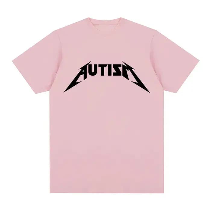 Autisme métal Rock Meme T-shirt hommes femmes mode Hip Hop manches courtes surdimensionné T-shirts é