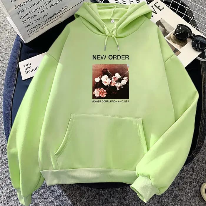 Neworder-Sweat à capuche imprimé graphique