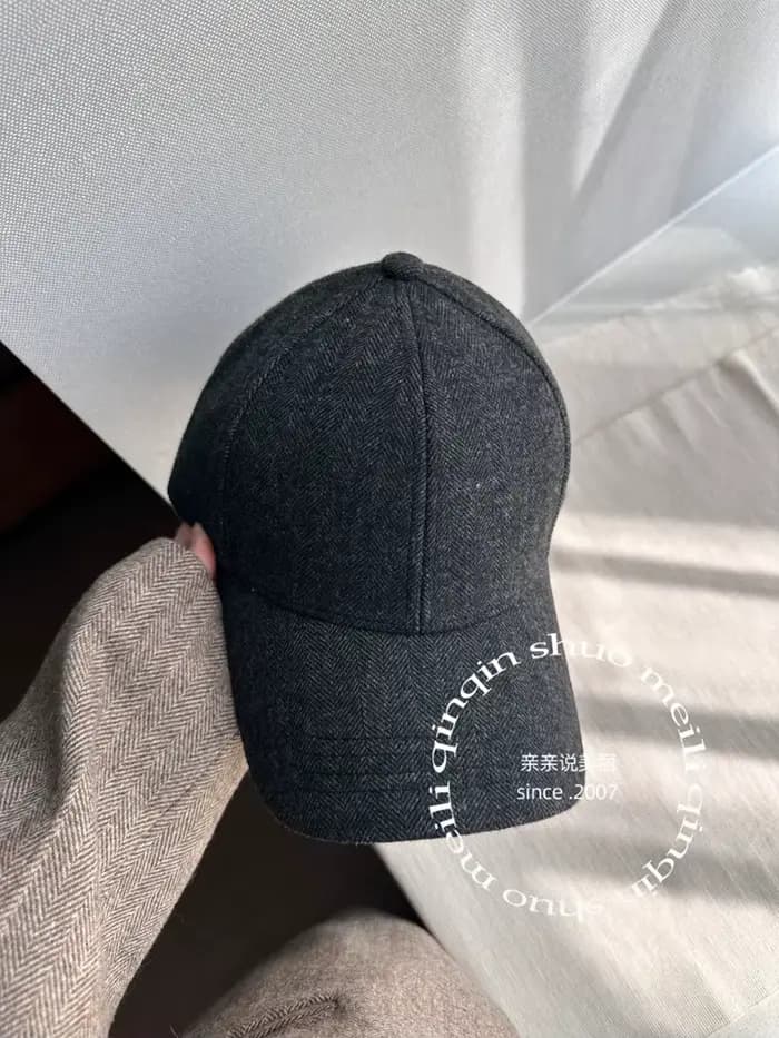 Casquette en laine à chevrons, chapeau de baseball rigide structuré pour hommes et femmes, casquette