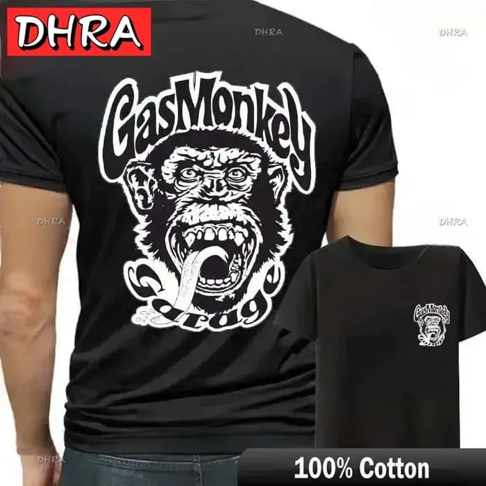 T-shirts en coton pour hommes Gas Monkeys Garage Piston, impression recto-verso, t-shirts cool pour