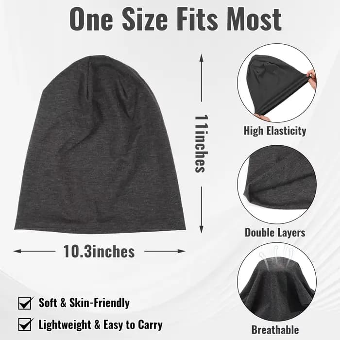 Bonnet Unisexe en Tissu Uni - Bonnet Doux et Léger pour l'Hiver, Chaud pour Hommes et Femmes, Hip-Ho