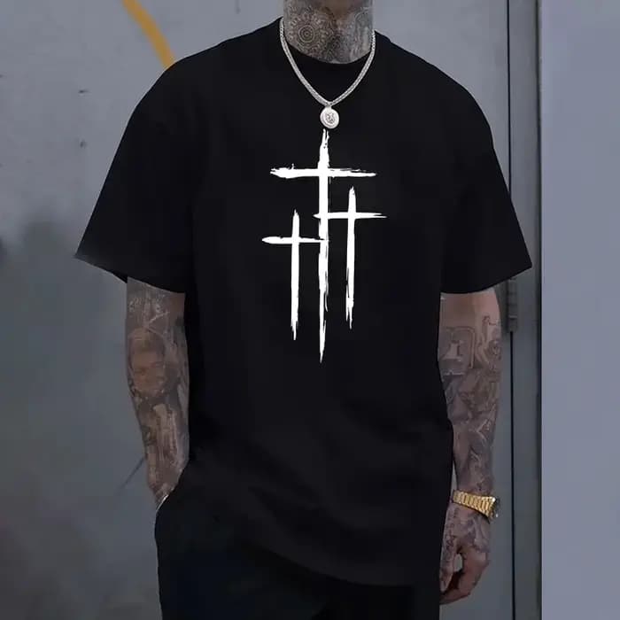 T-shirt imprimé croisé pour homme