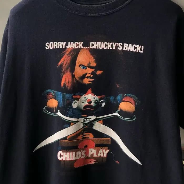 Jeu d'enfant Chucky film même Style Vintage rétro rue manches courtes unisexe coton T-Shirt