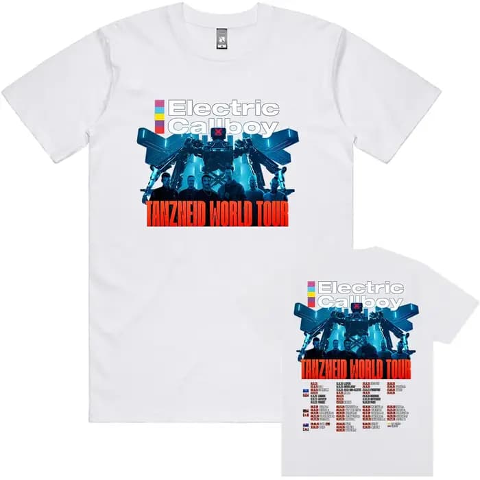 Callboy électrique Tanzneid Tour du monde t-shirts unisexe Streetwear à manches courtes coton homme T-shirt mode groupe