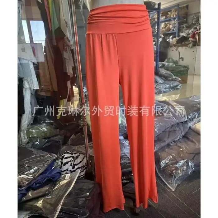 Pantalon de jogging décontracté taille haute à jambe large couleur unie pour femme – Nouveauté été