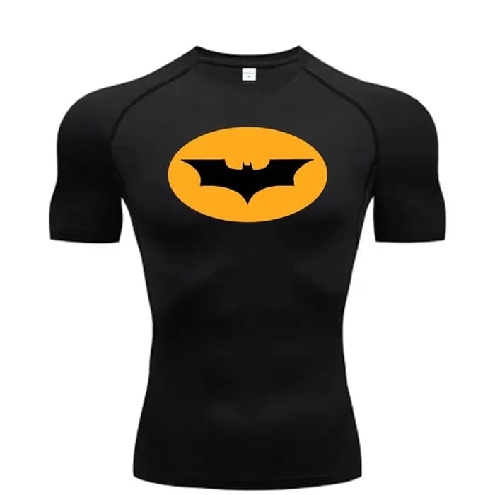 T-shirts de compression à motif chauve-souris pour hommes