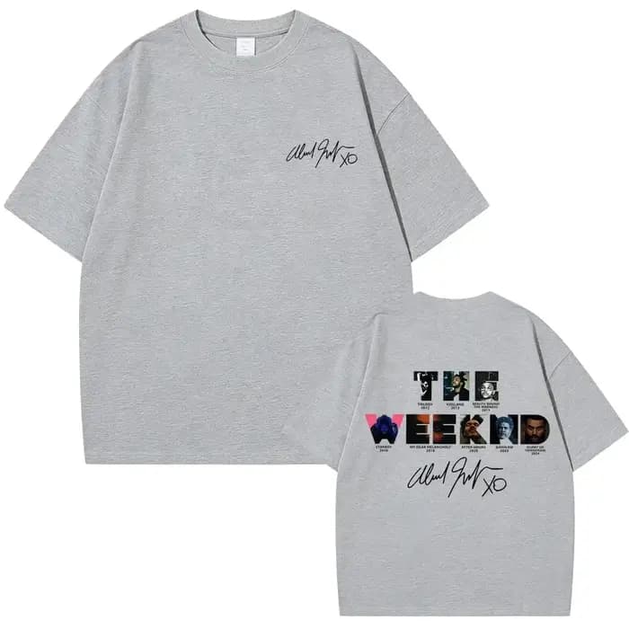 T-shirt graphique avec couverture d'album musical du rappeur The Weeknd