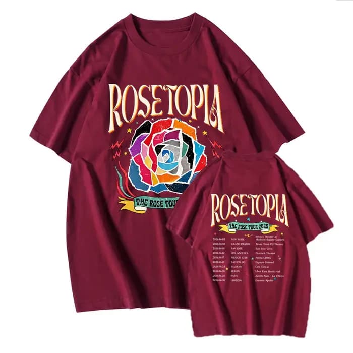 T-shirt The Rose Rosetopia World Tour 2026 avec impression double face